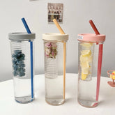 New Popular Large Capacity Water Cup Ins Style Women's Folding Straw Cup Portable Juice Cup Drinking Set