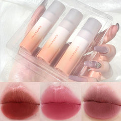 Cappuvini 3Pcs/Set Velvet Matte Lipstick Waterproof Long Lasting Lip Gloss Lip Tint Makeup Gift Box Cosmetics Set TSLM1