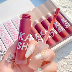 Kakashow Light Mist Matte Lip Glaze Velvet Moisturizing Easy To Color Non-stick Cup Nude Makeup Beginner Natural Lip Makeup