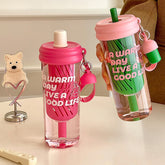 YICKYUE - Cute 650ml Water Bottle With Filter For Girls Women Tritan Sport Travel Ice Coffee Tea Juice Cups Gym Portable Drinking Bottle
