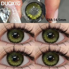 YICKYUE - 2pcs Colou Contact Lenses With Diopter Myopia Diameter 14.2mm to 14.5mm Blue Beauty Pupil High Quality Lens Free Shipping