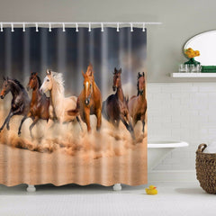 Bathroom Shower Curtain Animals Elephant Horse Deer Zebra Bird Fabric Waterproof Polyester Bathroom Curtain With Hooks 180X180cm