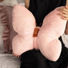YICKYUE - 2 Pink Velvet Butterfly Pillow, Bedside Pillow, Soft and Full Filled Cushion, Suitable for Bedroom and Living Room, Garden Sofa Decoration