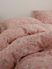 New Spring Summer Pure Cotton Four-Piece Set Beautiful Country Sle Small Flower Print Warm Bedding Duvet Cover eet