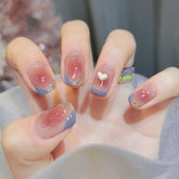24pcs/Box Detachable Acrylic False Nails Press On Nails Designs French Tips Wearable Artificial Fake Nails Full Cover Nail Tips