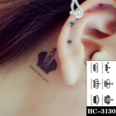 Waterproof Temporary Tattoo Sticker Cartoon Little Crown Behind Ear Wrist Fake Tattoo Body Art Small Sticker Men Women