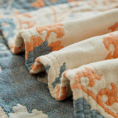 Floral Blanket Muslin Summer Pure Cotton Office Home Sleeping Sofa Bedding Throw Soft Travel Breathable Gauze Quilt