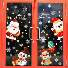 YICKYUE - Christmas Window Sticker 2023 Cristmas Ornament Merry Christmas Decorations For Home Xmas Navidad Natal Gifts New Year