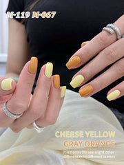 YICKYUE - 2 Colors 15ML Cheese Yellow And Gray orange Nail Gel Set Semi Permanent Nail Art Soaking UV LED Nail Salon DIY Nail Salon Gel