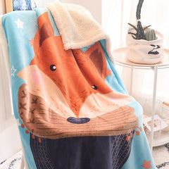 Soft Warm Coral Fleece Children Blanket Winter Sheet Bedspread Sofa Mechanical Wash Double Thick Cartoon Flannel Blankets