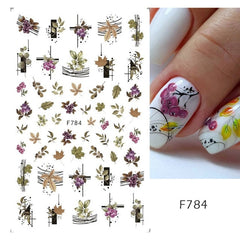 Snowy 3D Decals Nail Art Stickers Mistletoe Robin Christmas Cartoon Nail Sliders Foil Designs Winter Decorations Manicure TRF799