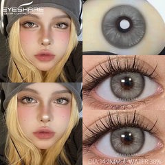 YICKYUE - 1Pair New Green Colored Contact Lens Gray Eye Lenses Brown Lenses High Quality Yearly Natural Contact Lenses for Eyes