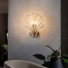 Nordic post-modern minimalist LED wall lamp corridor background wall lamp brass glass wall lamp bedroom bedside wall lamp