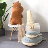 40/80CM Bear/Crocodile/Whale/Seabird Stuffed Plush Toys Soft Forest Ocean Animal Plush Pillows Dolls Home Decor Kawaii Kid Girls