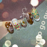 Nail Art Carved Design 3D Nail Sticker Coffee Transfer Slider Tips Manicures Decals Flower Nail Decals Nail Accessories