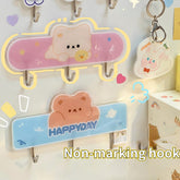 Cartoon Wall Hook Heavy Strong Self Adhesive Hook Seamless Cute Sticker Hook Storage Organizer Punch-free Wall Velcro Hook Room