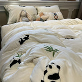Yickyue Kids Luxury Sheet Sets Animals Embroidery Cute Romantic Bed Cover Kawaii Cartoon Flower Neutral Jogo De Cama Kids Bedding Set