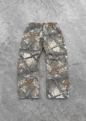 Hearujoy Y2K Jeans Men Clothing Camouflage Pattern Printed High Street Hip Hop Baggy Sweat Pants Unisex Casual Camo Trousers Streetwear