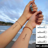 Waterproof Temporary Tattoo Sticker Harajuku English Design Body Art Fake Tattoo Flash Tattoo Wrist Ankle Female