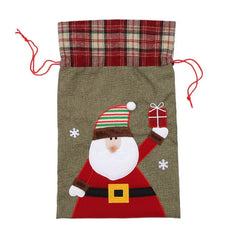 Christmas party decorations imitation linen embroidery old man snowman elk gift bag