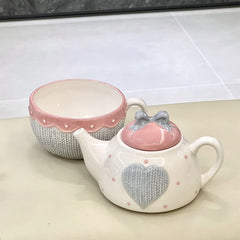 YICKYUE - New Cute Pot Pink Ceramic Coffee Cup and Saucer Set Gift Box Premium Retro French Afternoon Tea