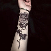 Waterproof Temporary Tattoo Sticker Sexy Black Rose Design Body Art Fake Tattoo Flash Tattoo Arm Female Male