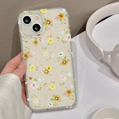 YICKYUE - Transparent Floral Flower Phone Case For iPhone 15 Pro Case iPhone 11 12 13 14 Pro Max 15 Plus 13 12 Mini Clear Soft Cover Coque