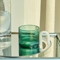 YICKYUE - Retro Ripple Glass Mug
