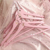 YICKYUE - Wooden Hanger for Adult, Pink Clothes Hangers, High Quality Cute Clothing Pants Hanger, Home Storage Organizer, 5Pcs