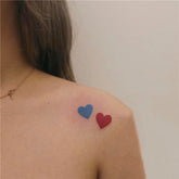 Waterproof Temporary Tattoo Sticker Red Blue Love Design Body Art Fake Tattoo Flash Tattoo Shoulder Female Male