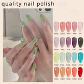 YICKYUE - 8 ML Stained Glass Gel Polish Jelly Clear Color Varnish Semi-permanent Nail Polish UV Gel Construction Quick Buildin Nail Art