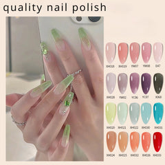 YICKYUE - 8 ML Stained Glass Gel Polish Jelly Clear Color Varnish Semi-permanent Nail Polish UV Gel Construction Quick Buildin Nail Art