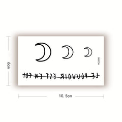 English Letter Moon Tattoo Stickers Chest Arm Leg Personality Waterproof Temporary Tattoo Men And Women Fake Tattoo