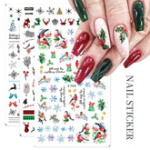 3D Nail Stickers Decals Snowflakes Christmas Xmas Transfer Stickers Nail Art Self-Adhesive Decals Cartoon Decoration DIY