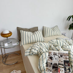 YICKYUE -Cotton Fabric Striped Four-piece Set