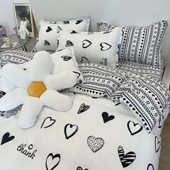 Yickyue Kids Bedding Set With Cute Dog Design Includes Flat Sheets Duvet Cover Pillowcase Bed Linen For Boys And Girls Kawaii Bedclothes