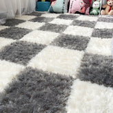 Yickyue Household Patchwork Carpet Plush Thickened Cushion Large Area Balcony Floor Mat Bedroom Girl Can Cut and Spread All Over The Bed
