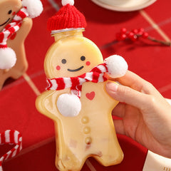Cute Gingerbread Man Drinking Cup Kitchen Milk Tea Water Botter Portable Shaker Drink Bottle Home Couple Christmas Bottle Gifts