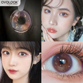 YICKYUE - 1 Pair/2pcs Super Lenses Blue Pink Purple Beauty Contact Lenses for Eyes Comestic Natural Eye Color Lens Myopia Yearly