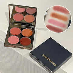 YICKYUE - Retro Reddish Brown Blusher Palette Multi-purpose Nude Cream Cheek Blush Contour Lip Mud Natural Matte Face Rouge Shadow Palette