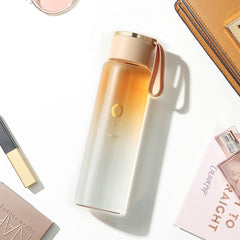 Simple And Fashionable Gradient Large-Capacity Glass Portable Handle Student Take-Out Sports Water Cup Couple Cups My Bottles