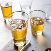 MDZF SWEETHOME Nordic Crystal Golden Edge Drinking Glasses Water Juice Whisky Wine Cup Beverages Dessert Milk Cup Drinkware Tool