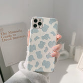 Leather Cow pattern ins jane phone case for iphone x xr 11 12 mini 13 pro max xsmax 8 7 plus cute cartoon back cover capa shell