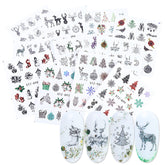 12pc New Year Nail Art Transfer Sticker Set Christmas Winter Decals Snowflakes Sliders Wraps Manicure Decorations TRSTZ892-905-1