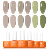 YICKYUE - Jelly Gel Nail Polish Set 6 Colors Gel Polish Kit Nail Art Design Soak Off LED Manicure DIY Home Salon Gifts for Women Girls