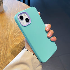 Luxury Solid Color Liquid Silicone Shockproof Case For iPhone 11 12 13 Pro Max XR X XS 3 in 1 Camera Protection Soft Cover Capa