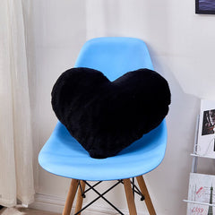 Yickyue 40x50cm Heart Shape Imitation Rabbit Fur Cushion Cover Super Soft Rabbit Plush Pillow Pillowcase Cover Sofa Bed Home Decoration