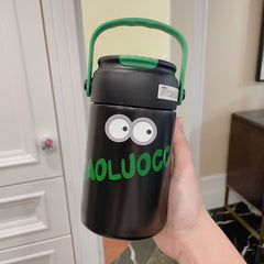 YICKYUE - Cute Thermos Bottle With Tea Filter 3D Sticker Vacuum Flask Stainless Steel Water Coffee Milk Travel Straw Cup 550/750ml Gift