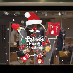 Yickyue Christmas Decorations Glass Door Stickers Santa Claus Window Stickers Shop Windows Holiday Stickers