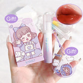 Yickyue Cute Bubble Mirror Water Lip Gloss Whitening Lasting Jelly Lip Glaze Dudu Lipstick Plumper with KeyChain Card Sticker Gifts